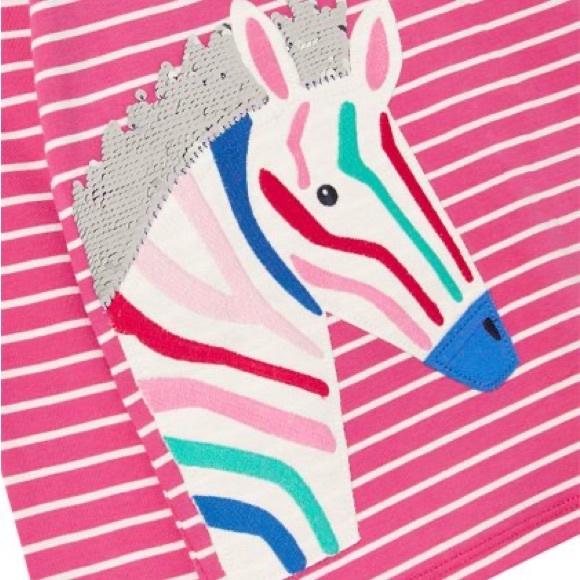 NWT Joules | Pink Stripe Zebra Ava Long-Sleeve Tee - Picture 3 of 5